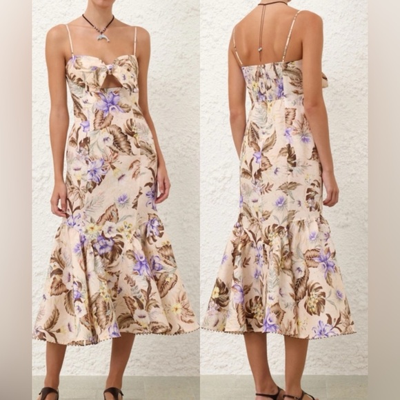 Zimmermann Dresses & Skirts - Zimmermann COCO TIE FRONT MIDI DRESS